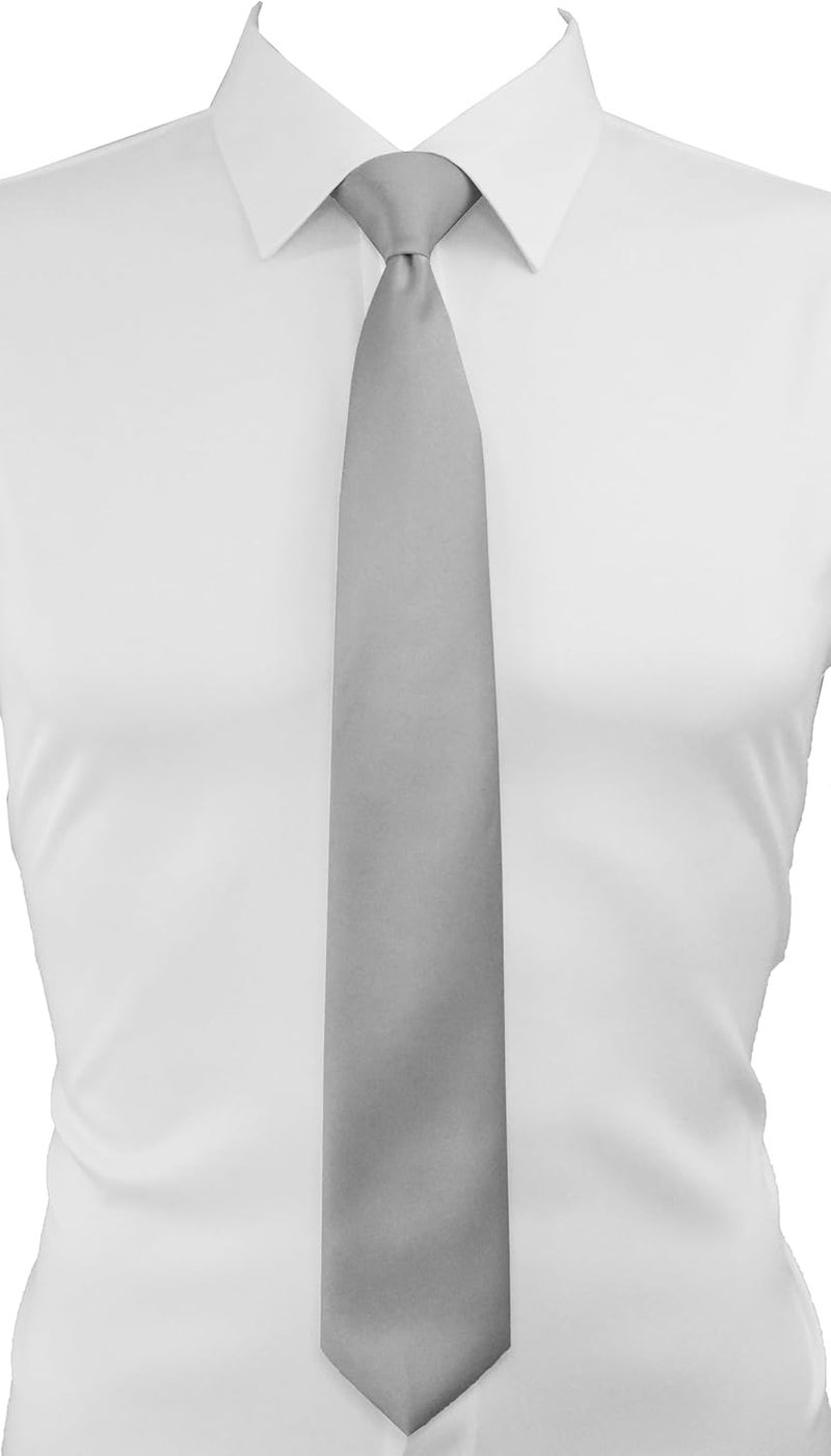 Trilece Ties for Men - Mens Solid Color Formal Necktie and Pocket Square Sets - Image 1